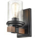 Taos 1 Light 4.75 inch Matte Black/Wood Grain Bathroom Wall Sconce Wall Light